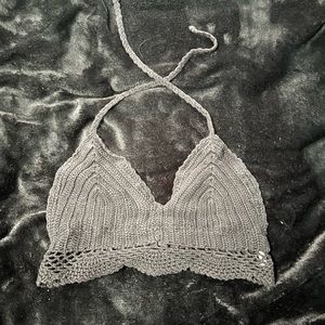 black crochet top